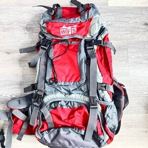 Red and Gray Hiking Backpack